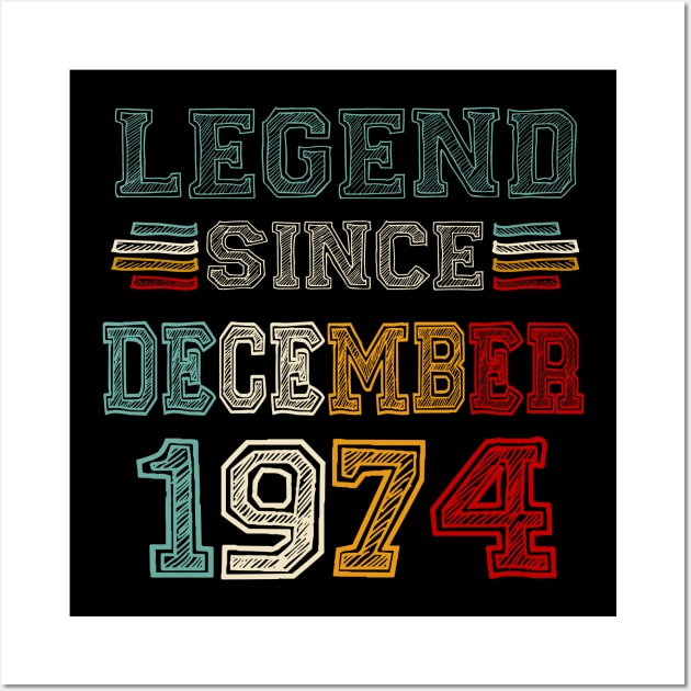 49 Years Old Legend Since December 1974 49th Birthday Wall Art by Red and Black Floral